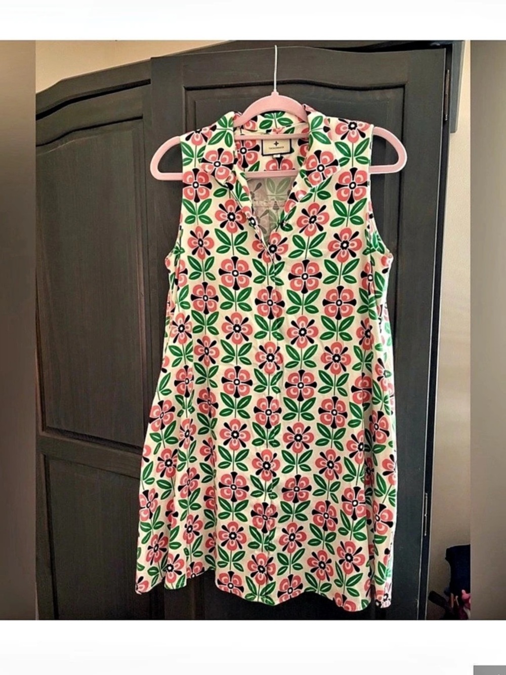 Tuckernuck Floral Mini Dress in Pink & Green